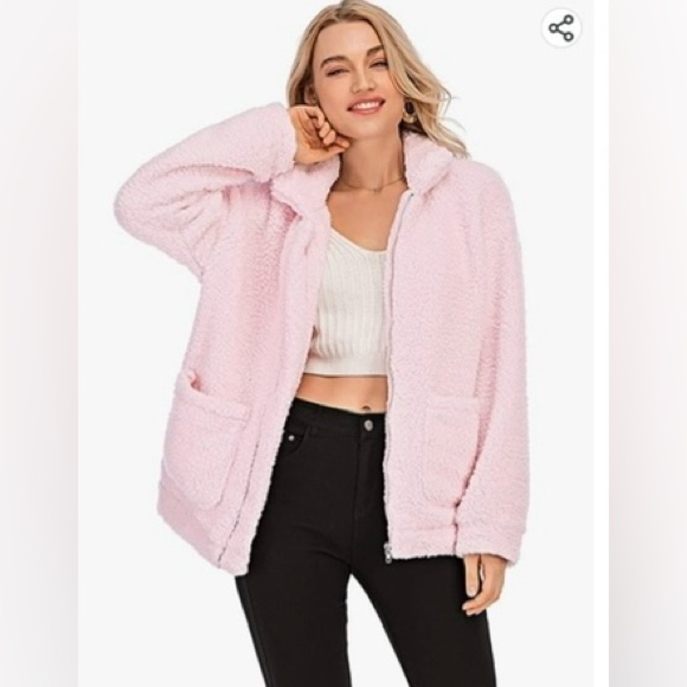 Fluffy Pink Sherpa/Teddy Jacket 🐻🧸